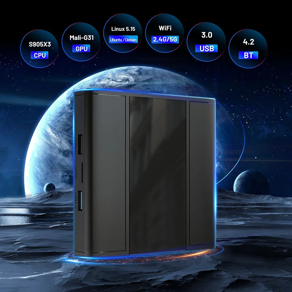 ТВ-приставка Linux 5 15 OS Android с двойной системой BT 4 2 4G/Φ Wi-Fi Amlogic S905X3 Гб 32 ГБ