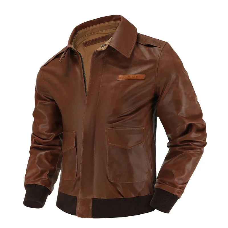 Новая куртка-бомбер из воловьей кожи с верхним слоем мужской летный костюм ВВС A2