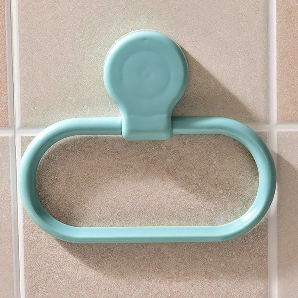 

Wall Mount Hotel Decoration ABS Towel Holder Hangers Coat Toilet Roll Self Adhesive Paper Rack Home Ring Bathroom Storage