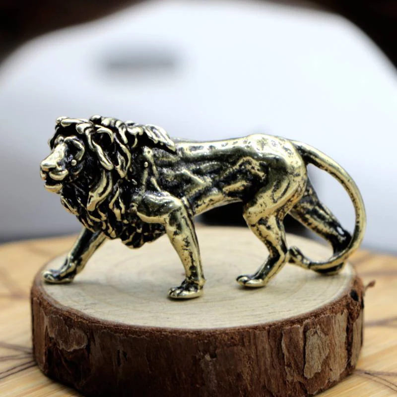 

Classic Copper Majestic Lion King Miniatures Figurines Vintage Craft Ornament Desk Decor Mighty And Mighty Lions Ornaments
