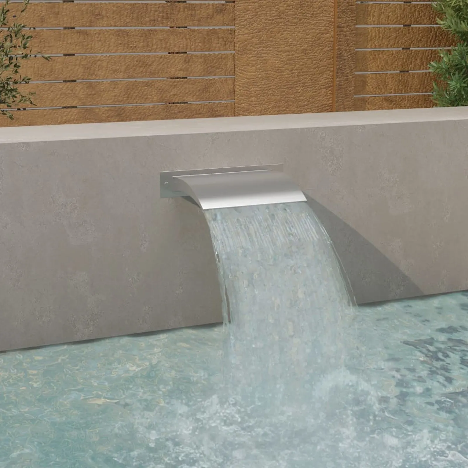 

Pool Fountain Silver 17.7"x3.5"x10.2" Stainless Steel