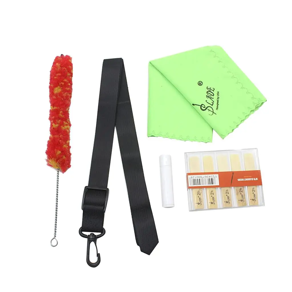 

Кларнет Регулируемый шейный ремешок язычок чистящая ткань кисть набор аксессуаров