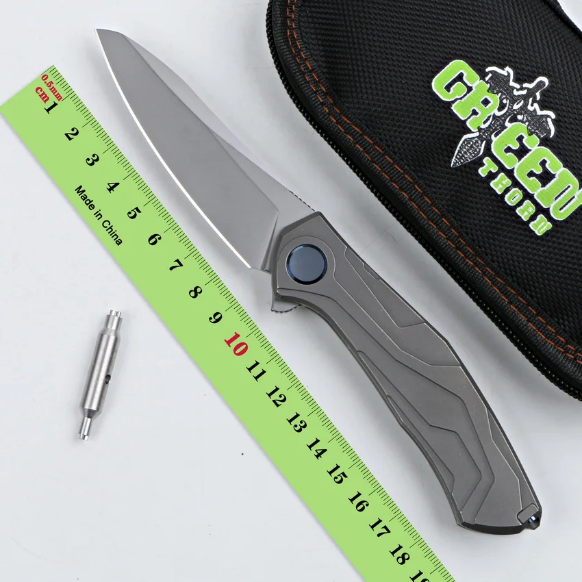 

Складной нож Green Thorn Kami Flipper, клинок K110 с титановой ручкой, для ежедневного использования, кемпинга, охоты, рыбалки, пешего туризма, фруктов, выживания