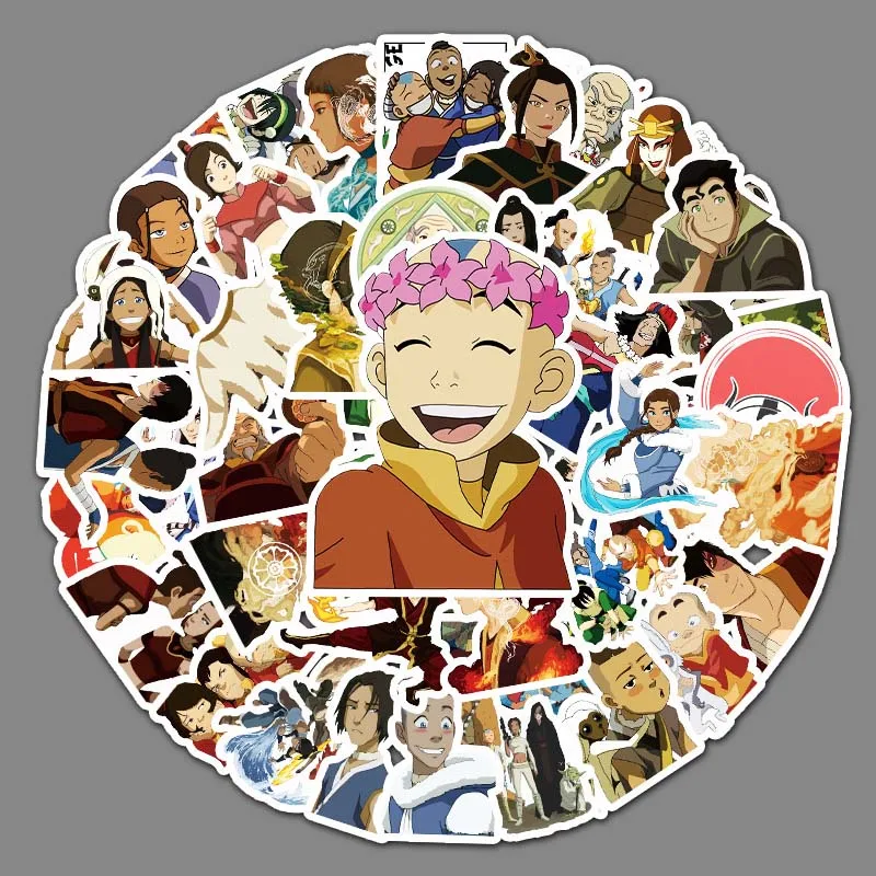 

50pcs Avatar The Last Airbender Stickers Anime Cartoon Sticker Funny DIY Luggage Laptop Skateboard Bike Sticker Toy Gifts