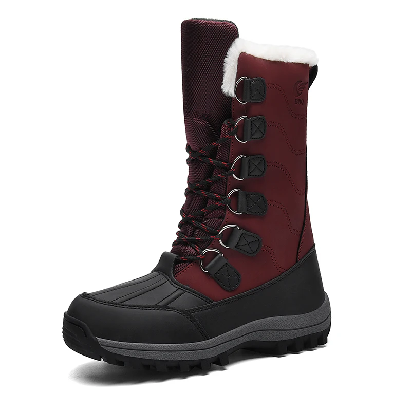 

Зимние уличные сапоги для снежной погоды с плюшем и толстыми теплыми средними сапогами Нескользящие водонепроницаемые сапоги для Северо-в...