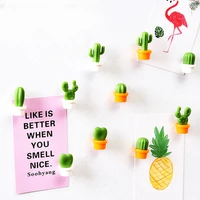 6 creative cactus potted simulation plants refrigerator stickers three dimensional magnet message cute sticker decoration home