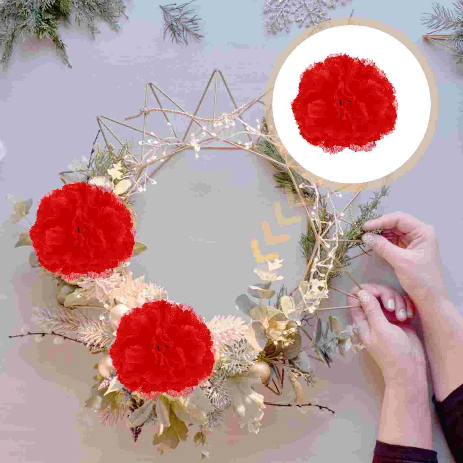 20 шт. гвоздика цветок голова DIY шелковые украшения ложные для свадебного торта