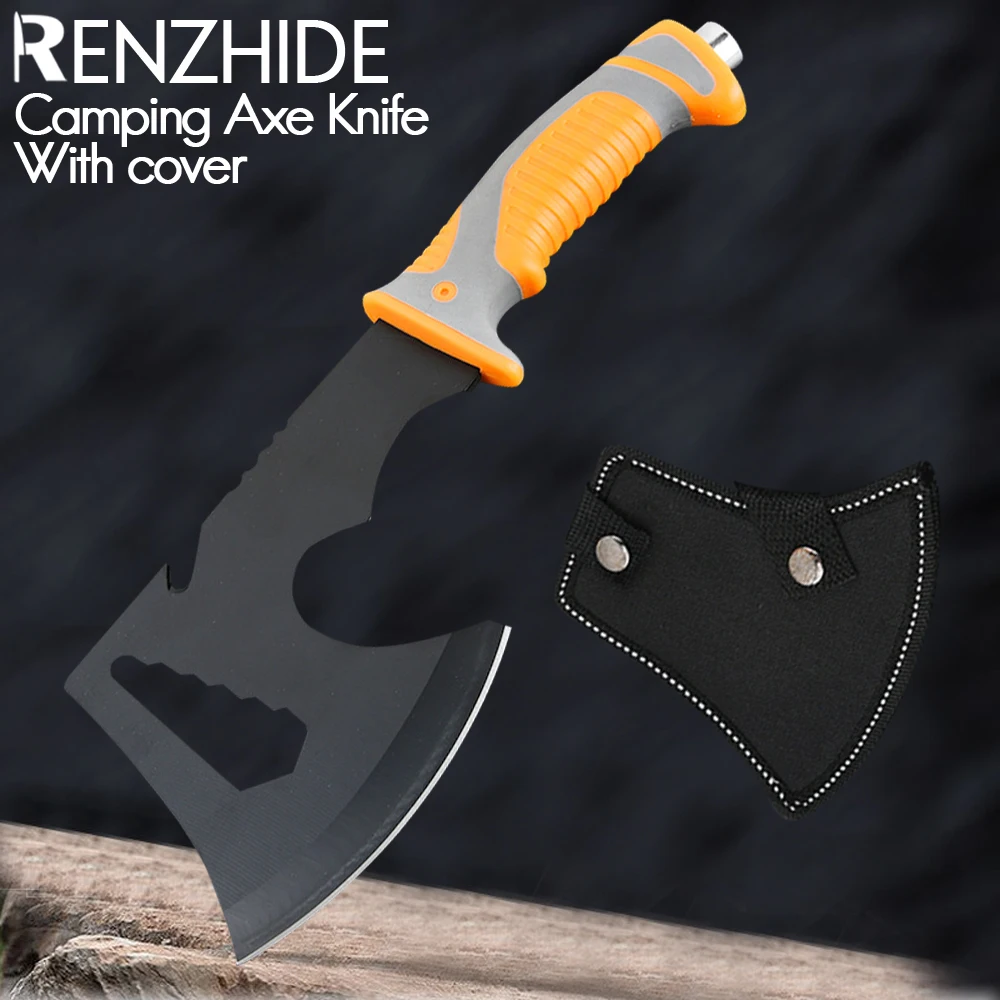 

RZD Axe Camping Knife Stainless Steel Hatchet Cleaver Chopping Knife Survival Outdoor Hiking Trips Travel Firewood BBQ Tool