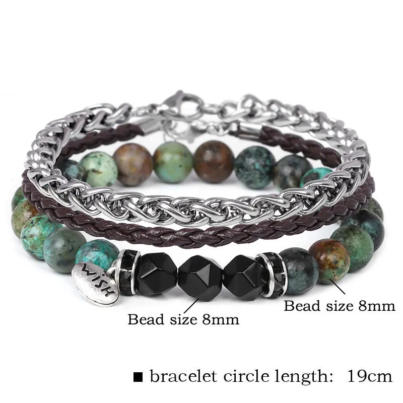 Браслет из натурального камня с бусинами |