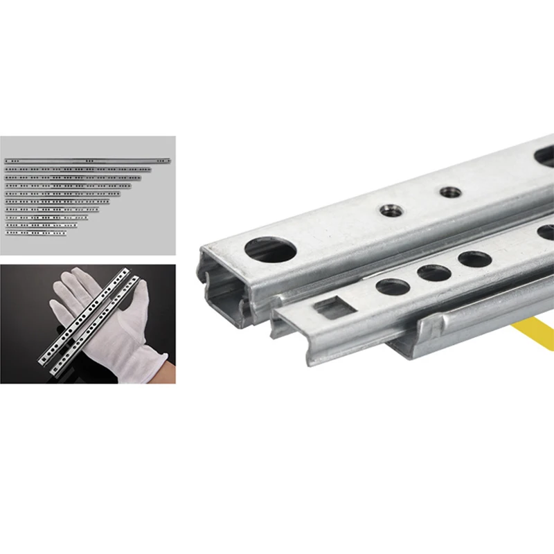 

1 пара микро-выдвижных направляющих для слайдов, двухсекционные 17 мм Широкие стальные складные ящики, стальные шариковые направляющие, мебельная фурнитура, фитинги