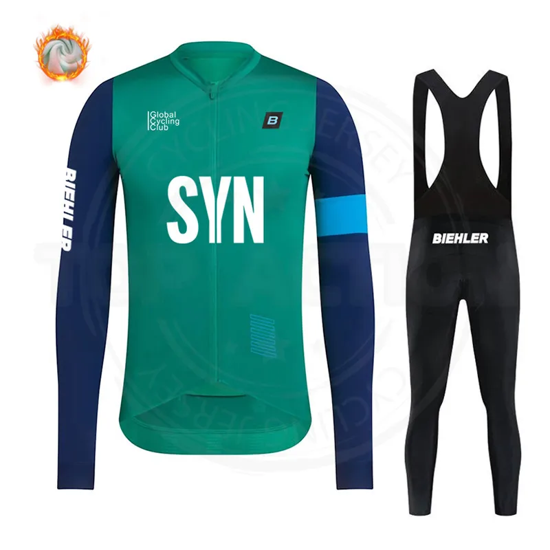 

SYN 2023 Winter Fleece Pro Cycling Jersey Set Mountian Bicycle Clothes Wear Ropa Ciclismo Racing Bike Clothing Cycling Set