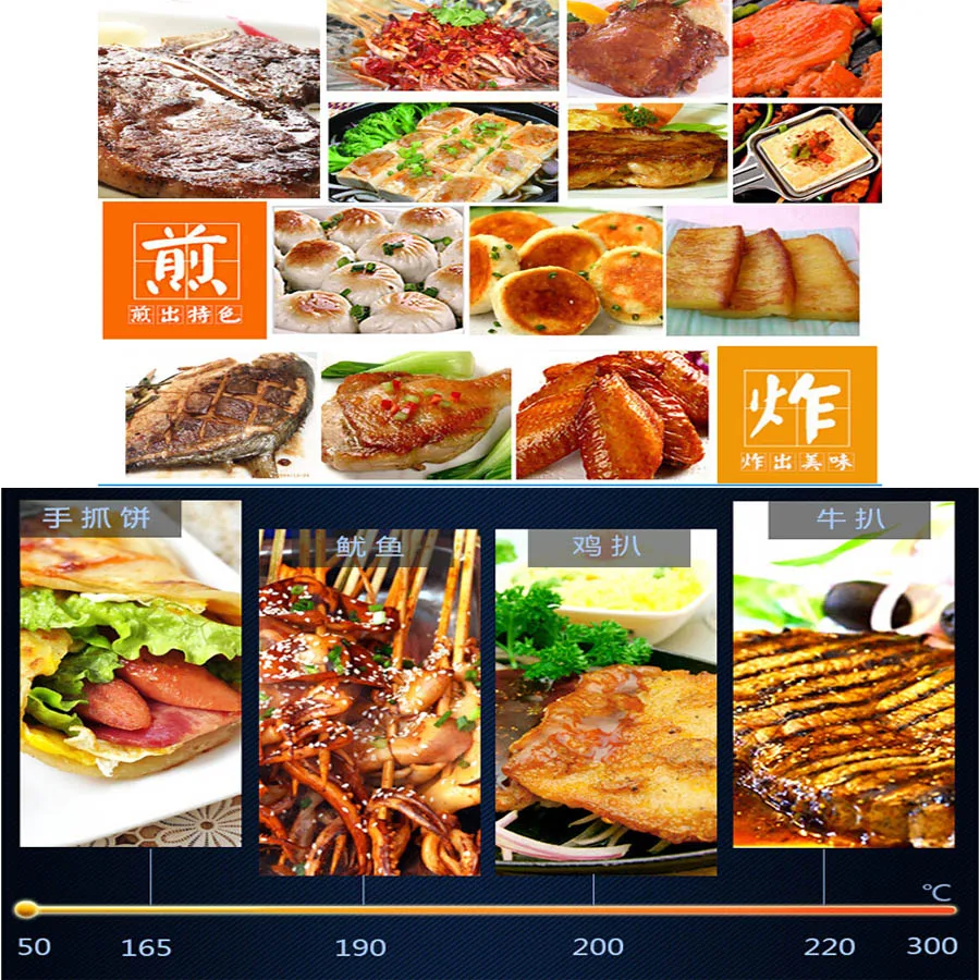 grooved plate electric grill 2kw steel beefsteak cooking tool wave plate teppanyaki machine food frying pan fy 250a free global shipping