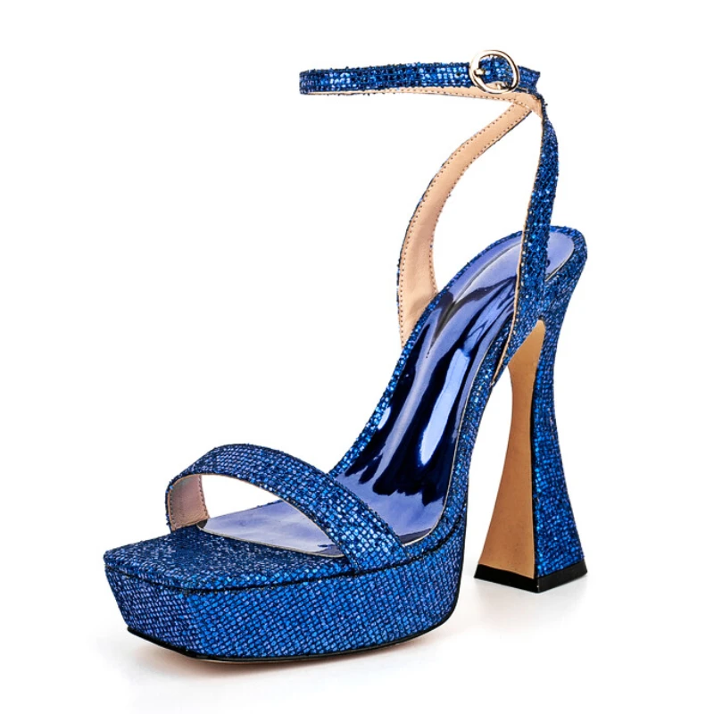 

Platform Sandals for Women Summer 2023 High Heels Fashion Sexy Luxury Brand New Designer Trendy Ankle Strap Party Shoes Size 45