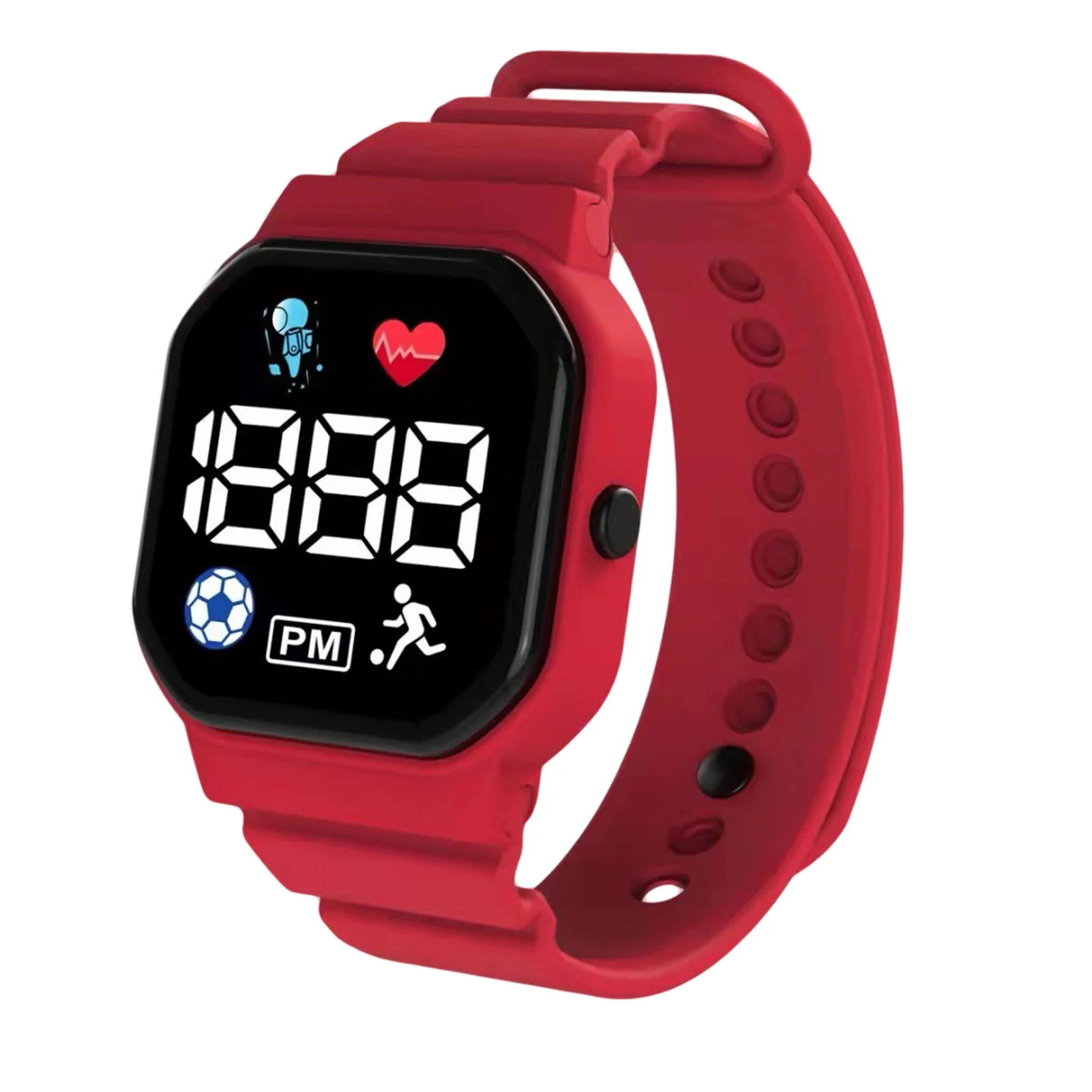 V8 Cool Large Screen Silicone Band Bolts Round Dial Analog Quartz Wrist Watch Men Women Children Sports Digital Watch for Studen