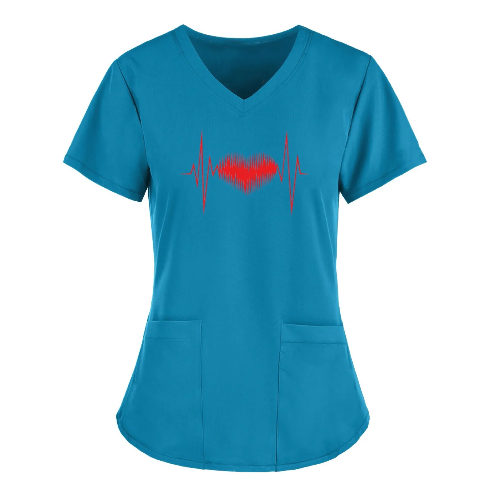 

Women Short Sleeve V-neck Tops Working T-shirts Boy Slip Comfort Cotton Shirts