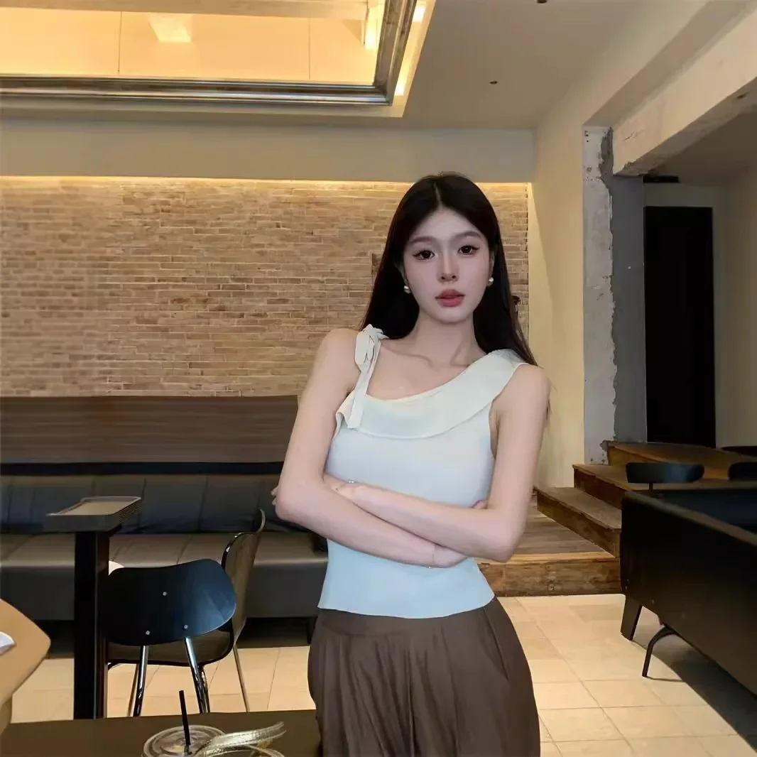 Асимметричный Трикотажный жилет с оборками Pure Desire женский летний сексуальный