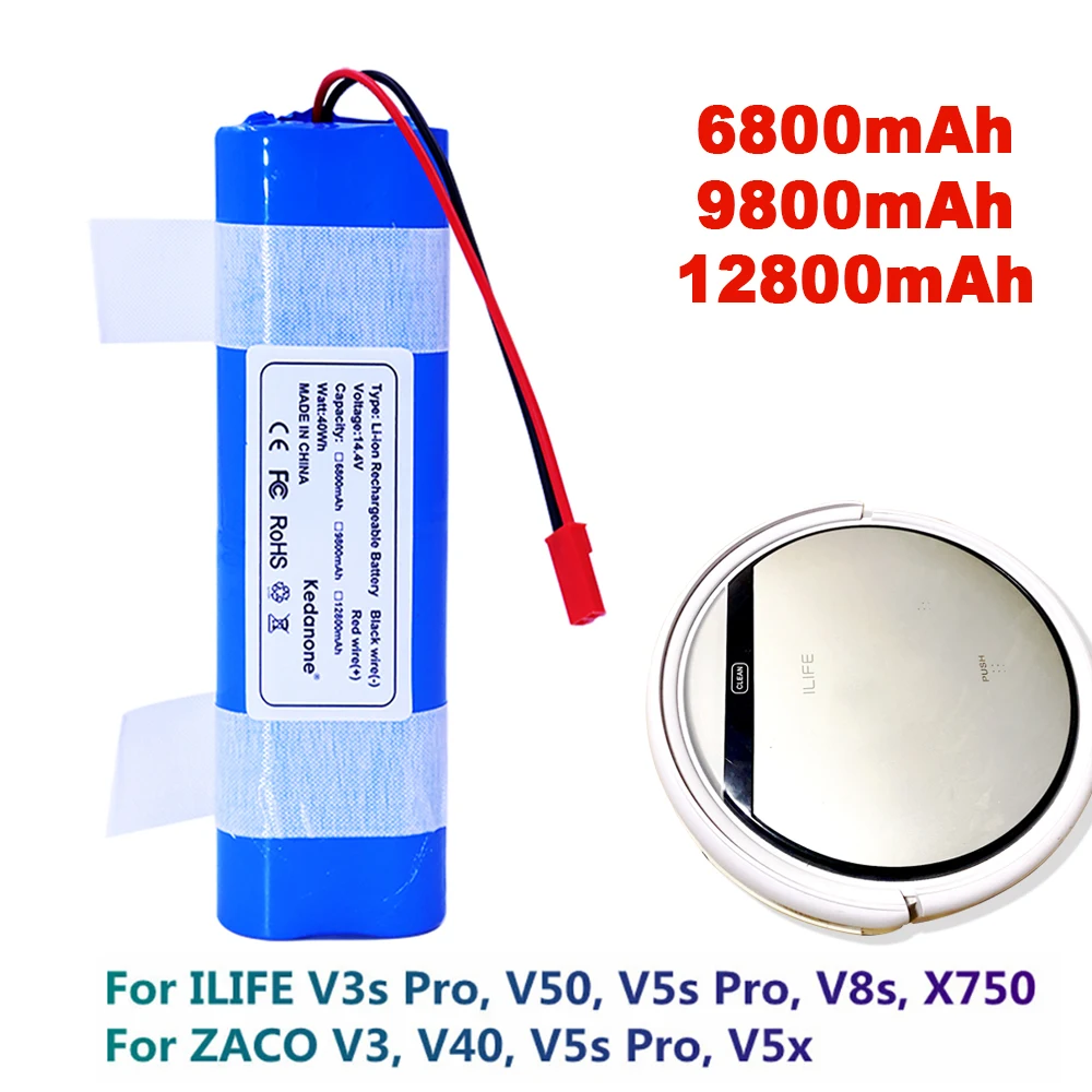 

2023 Upgrade 14.8V 12800mAh Lithium Battery for ILIFE V5 V5s V50 V3 plus v3s pro Robot Vacuum Cleaner ILIFE v5s pro battery