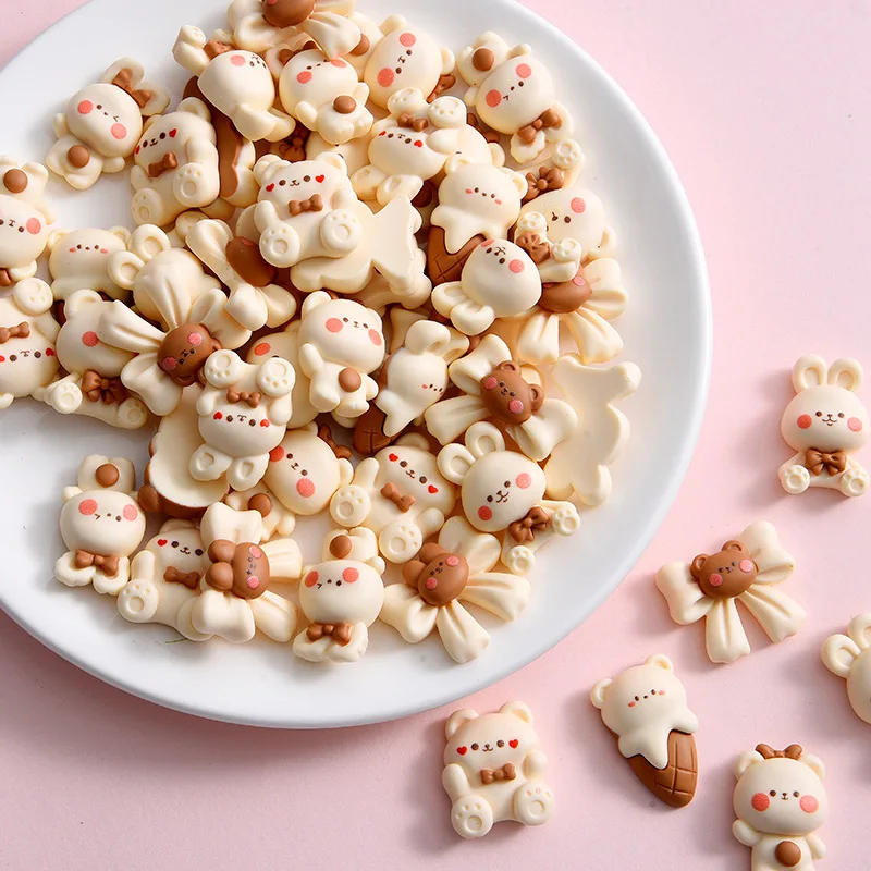 

Мини мультяшный кролик медведь резиновые животные серия плоская задняя сторона Скрапбукинг кабошон украшения Diy Ювелирные изделия шпилька аксессуары