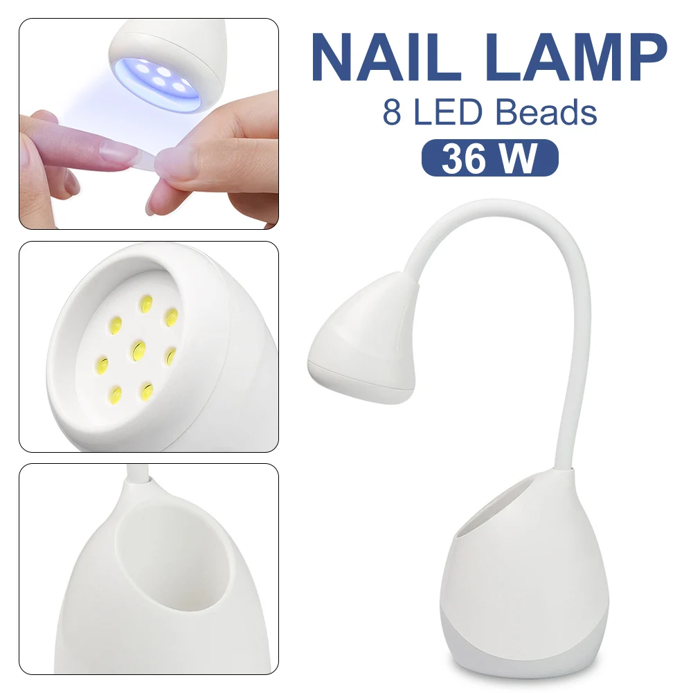 

Mini Nail Lamp 36W Rechargeable Nail Drying Lamp Storage Pen Holder Fast Drying UV/LED Nail Lamp Nail Art Tools