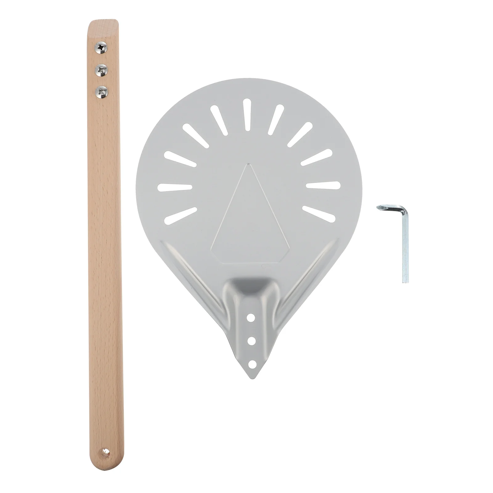 

Pizza Spatula Peel Turner Paddle Kitchen Pancake Slotted Inch Server Handle Wood Turning Aluminum Burger Stick Accessory Non