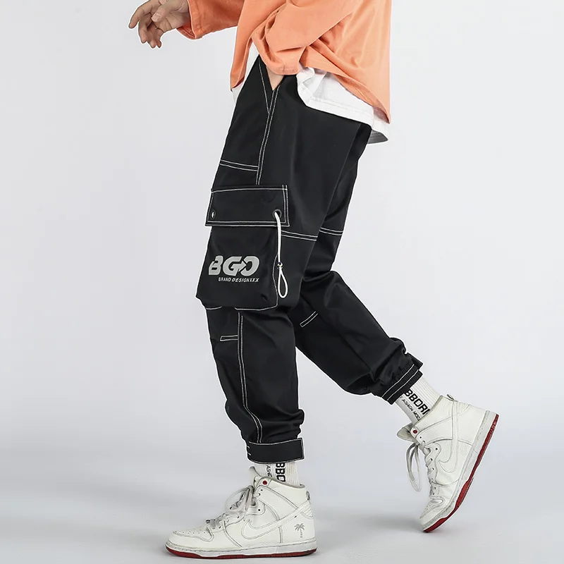 

Pants Mens Men Cargo Fashion 2023 Side Pockets Joggers Hip Hop Harajuku Japanese Streetwear Trousers Male Pants Men