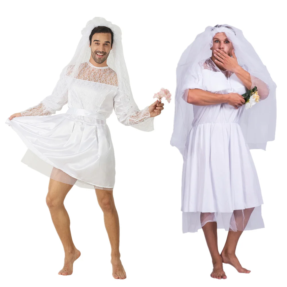 

Забавный мужской костюм для невесты, костюм для Хэллоуина для взрослых и жениха, наряды для косплея, карнавальный Пасхальный Пурим, маскарадный костюм