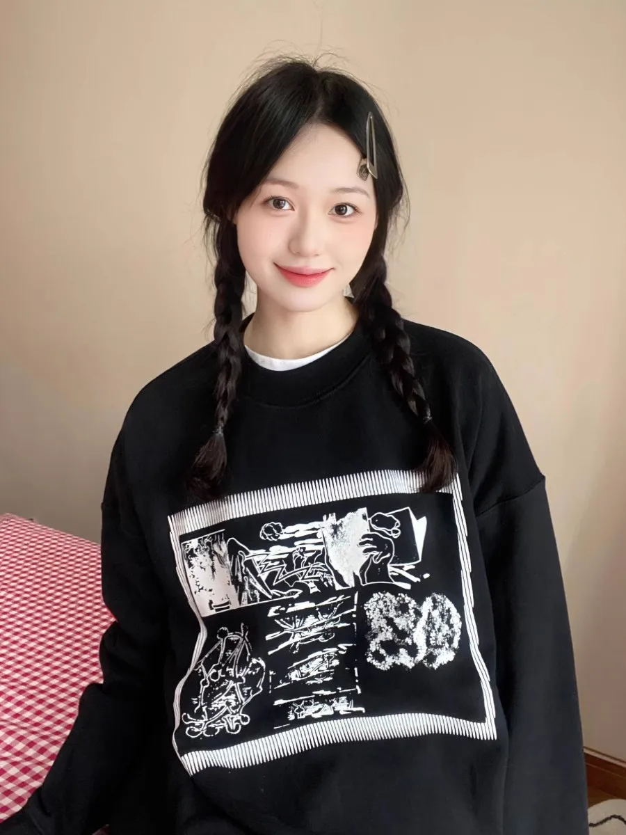 2024 CAVEMPT C.E pure cotton round neck outer sweatshirt autumn/winter couples students pullover WY1030