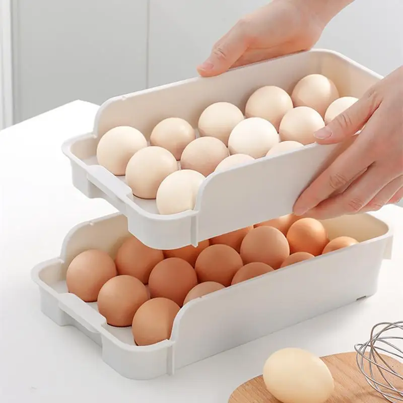 

Refrigerator Egg Storage Box Egg Bracket Artifact Can Be Stacked Drawer Type Kitchen Supplies