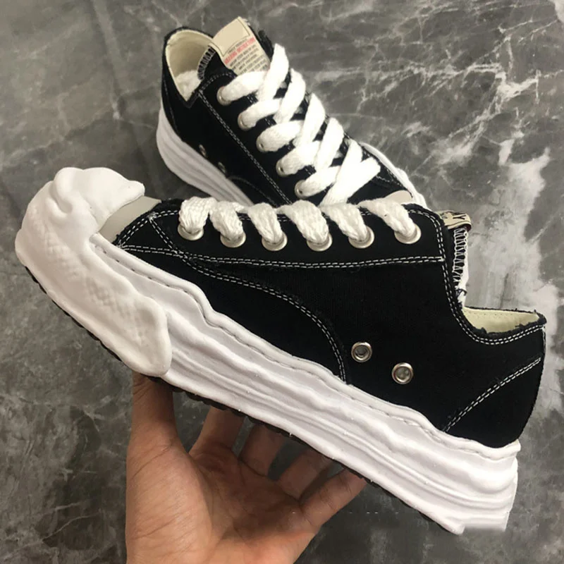 

Парусиновые кроссовки для мужчин и женщин, на толстой подошве