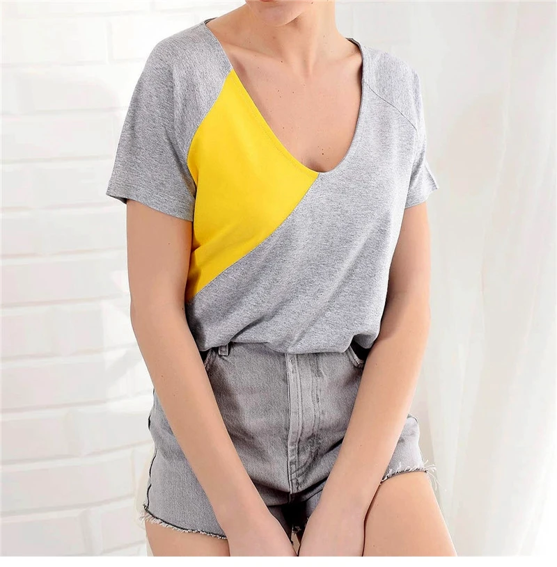 

Женский новый однотонный топ с коротким рукавом, модный и удобный