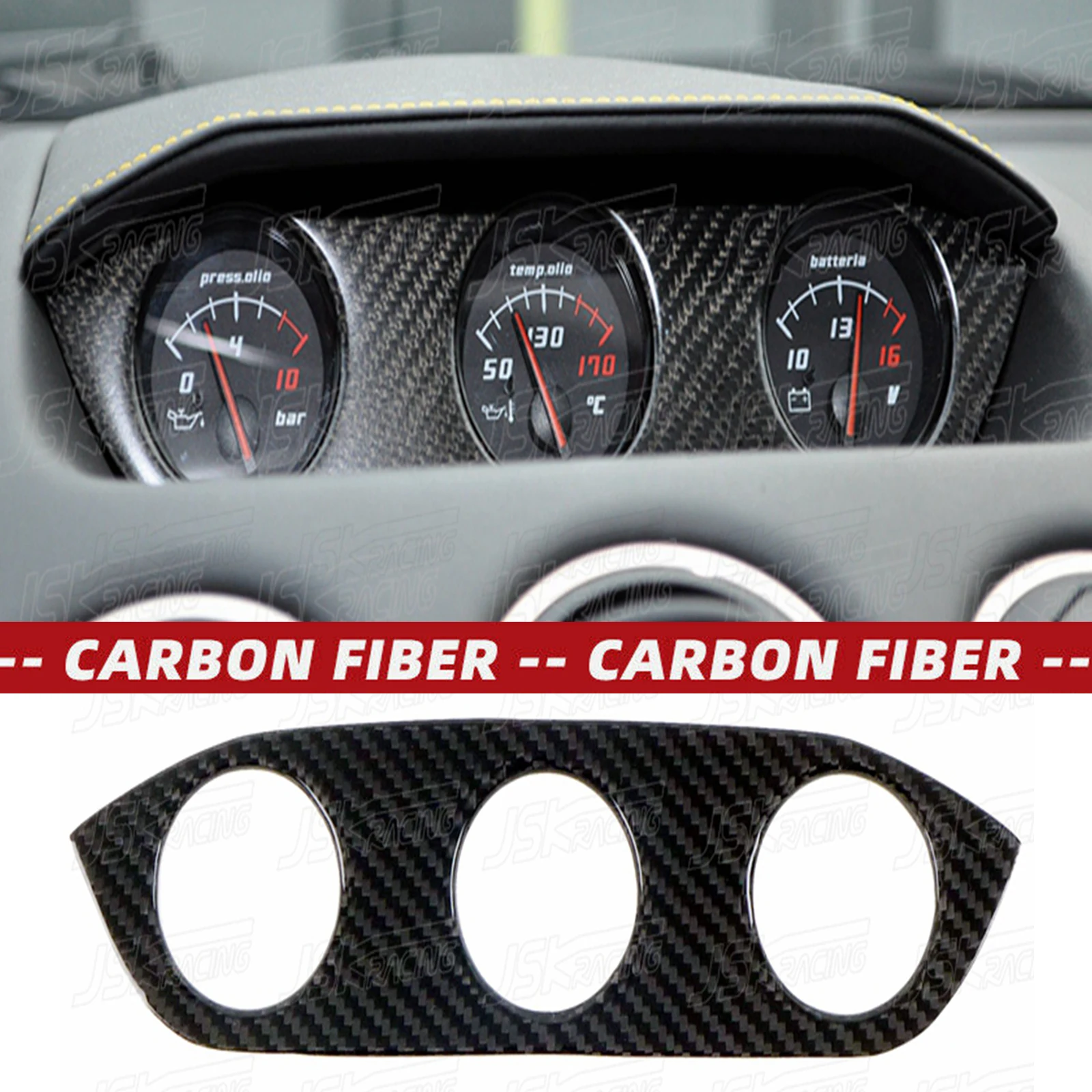 

Dry Carbon Fiber Top Center Dash 3 Gauge Cluster Trim Cover For Lambo Gallardo Lp550 Lp560 Lp570 2008-2014（JSKLBGD08024）