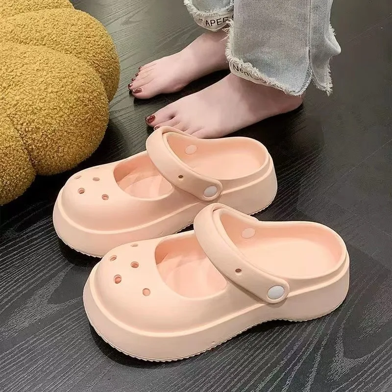 Women's Low Heels Eva Slippers Flat Beach Kawaii Platform Outdoor Summer Women Sandals Fashion Round Toe Comfortable Shoes