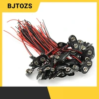 bjtous 9v battery connector clip t i style soft shell connection red black cable wire lead holder adapter 100pcs
