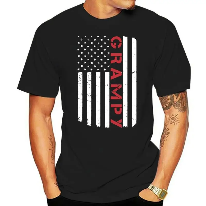 

brand men shirt American Red Grampy Flag T Shirt Father s Day Gift