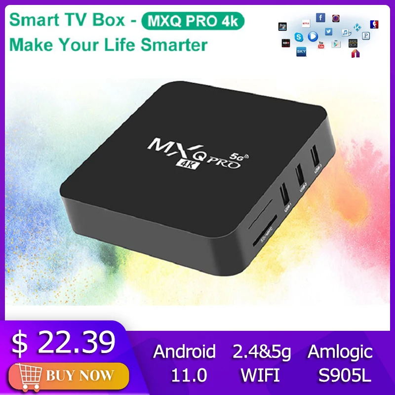 2022 лучшая приставка для смарт-ТВ Android Φ PRO 4K 11 0 Amlogic S905l медиаплеер 8g 128g 2 4G и Wifi |