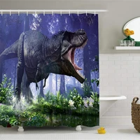 4 piece bath set 3d printing dinosaur shower curtain waterproof bathroom supply ferocious tyrannosaurus rex home decor carpets
