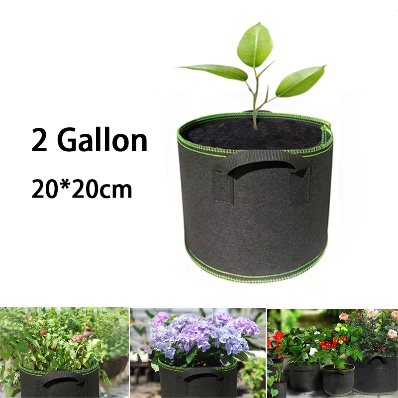 

2 Gallon Home Garden Hand Held Tree Pots Plant Grow Bags Garden Planting Bags Jardin Growing Bag Fruit Vegetables Planter Bags