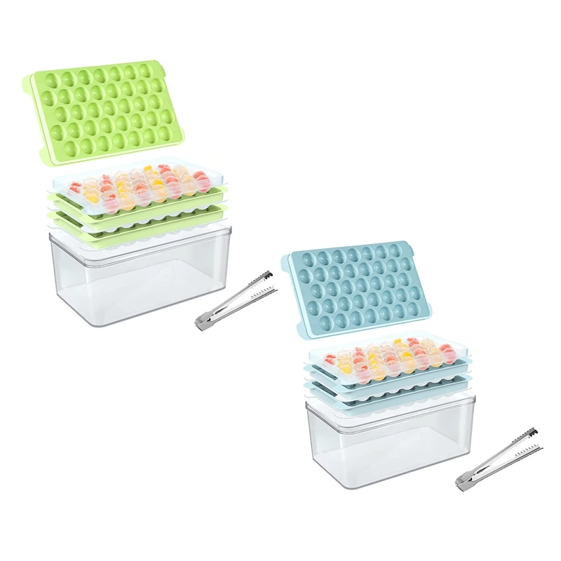 

Ice Cube Tray Round Ice Cube Trays Fit For Freezer, Easy-Release Ice Ball Maker Mold With Removable Green