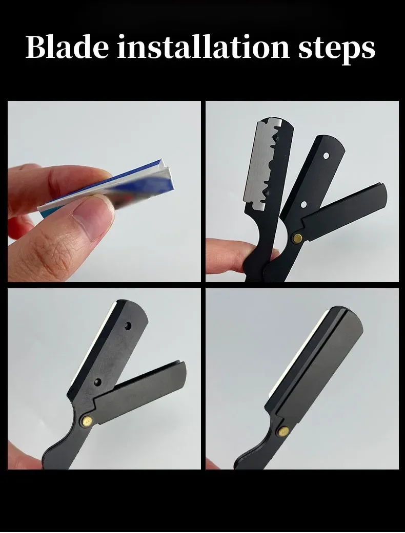 Мужская бритва для парикмахера складная профессиональная с прямым краем из