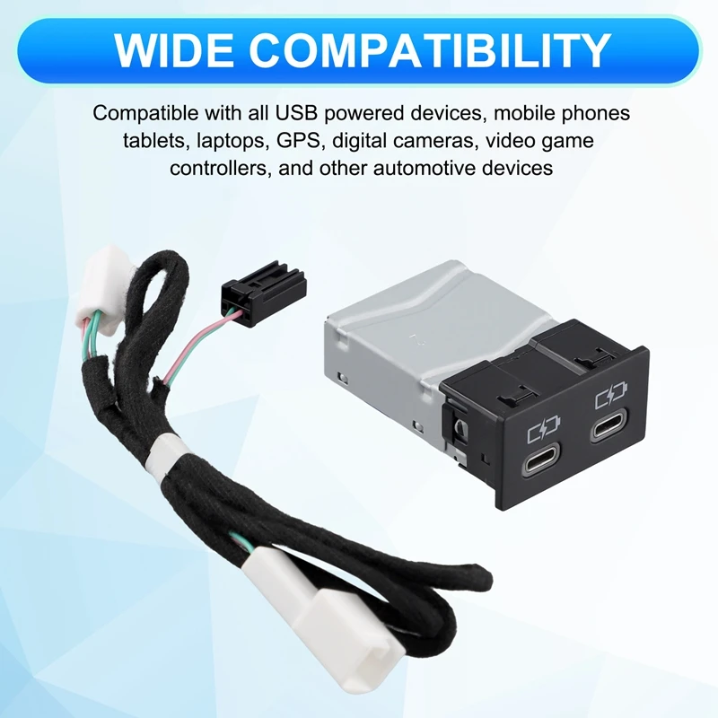 Автомобильное зарядное устройство с двумя разъемами USB PD Тип C блок