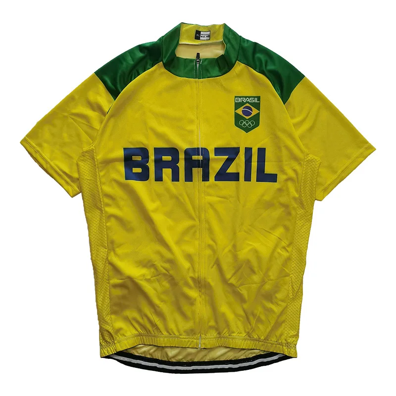 

Бразилия, с коротким рукавом, дорожная фотосессия, горная рубашка, велосипедная одежда, спортивная куртка, открытый дышащий Топ, ткань в нал...