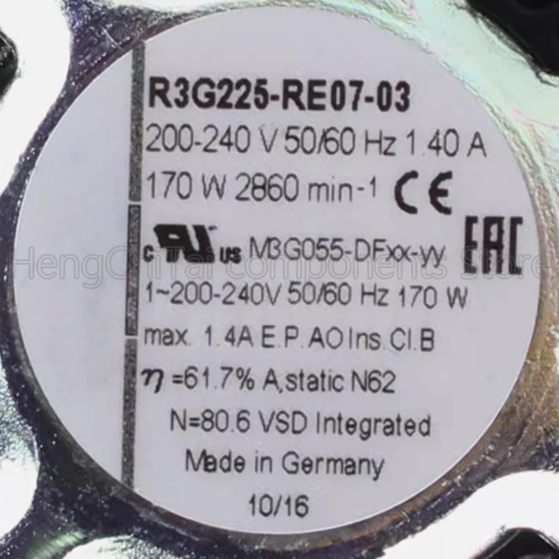 Охлаждающий вентилятор R3G225-RE07-03 200-240V 50/60Hz 1.40A 170W