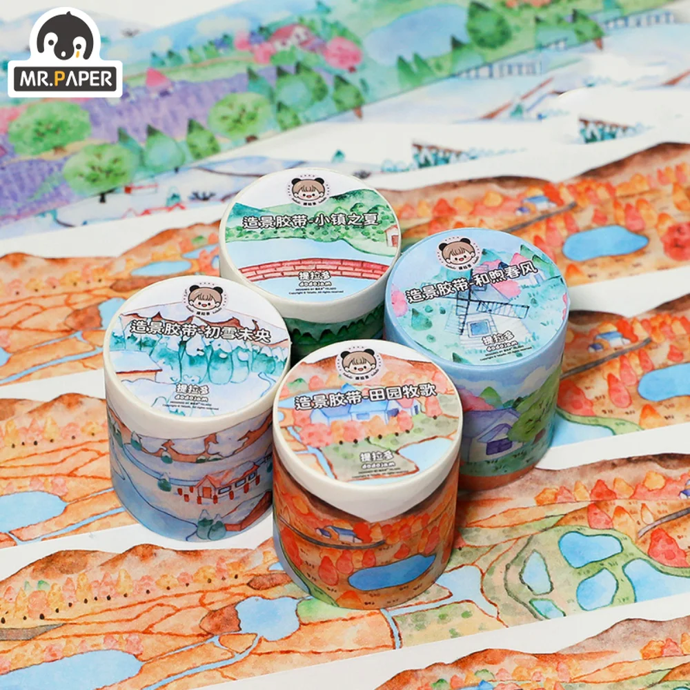 

Mr. Paper 300cm/roll Cartoon Oil Painting Style Washi Tape Stickers Four Seasons Series Handbook Decoration Stationery Supplies