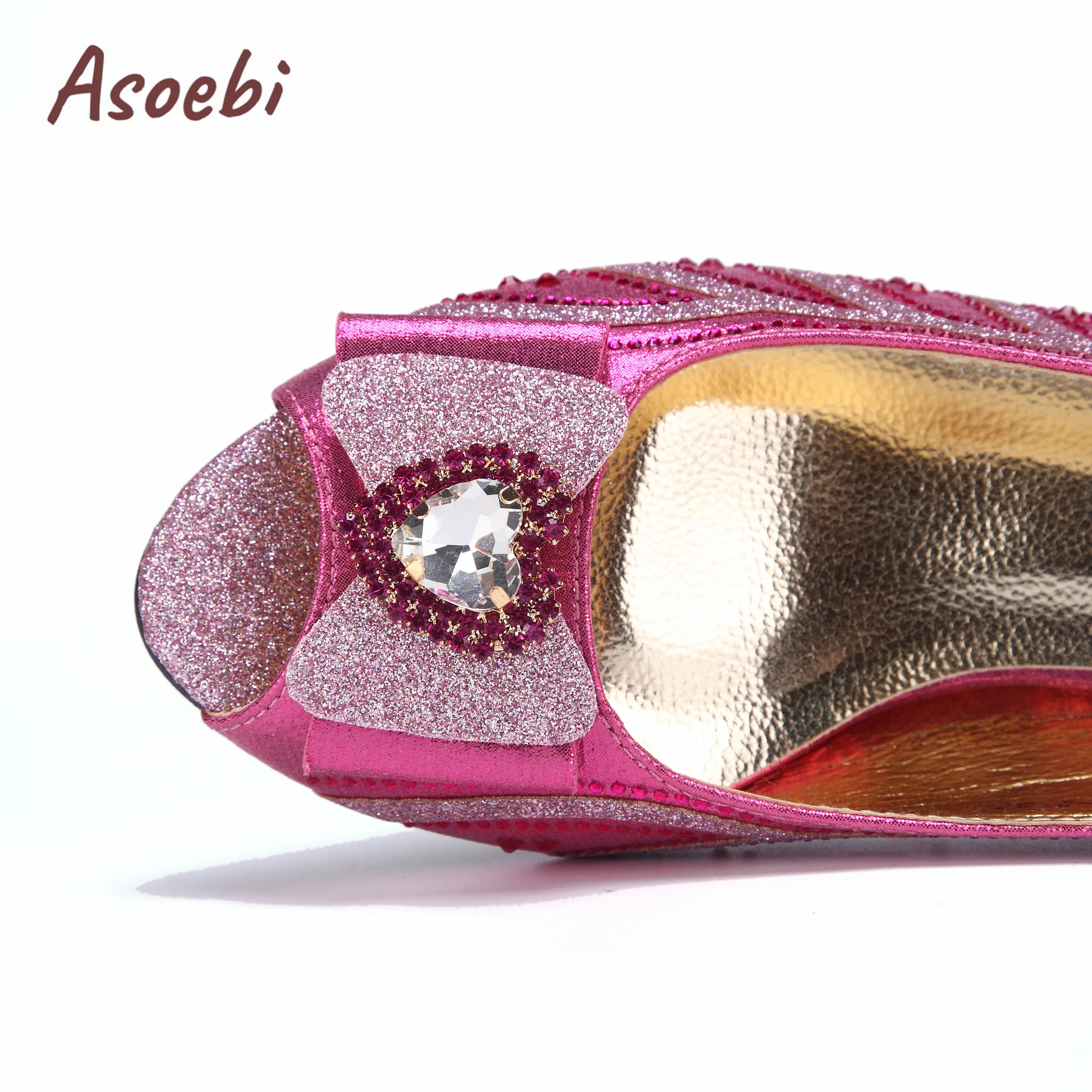 Новое поступление 2024 элегантный стиль цвет фуксия низкий каблук Нигерия