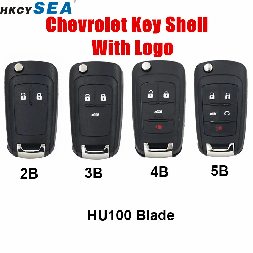 2/3/4/5 кнопочный флип-чехол для ключа флип-брелок Chevrolet Aveo Cruze необработанное лезвие