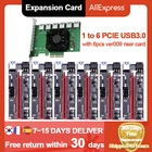 Плата расширения PCI-E 1-6, Райзер VER009, PCI Express x16 PCIE Райзер, расширитель USB 3,0, кабель SATA на 6 контактов питания для видеокарты