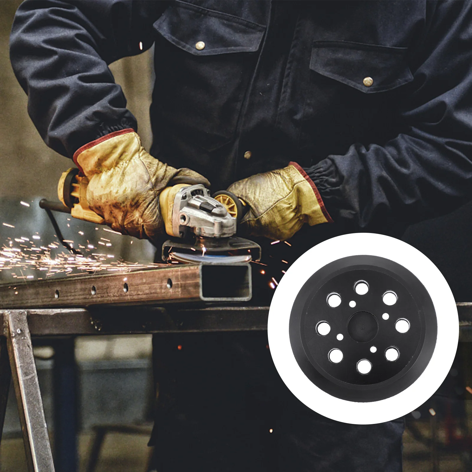 

Hook and Loop Sander Replacement Backing Pad Sanding Pad 5 inch 8 Holes 4 Eyes