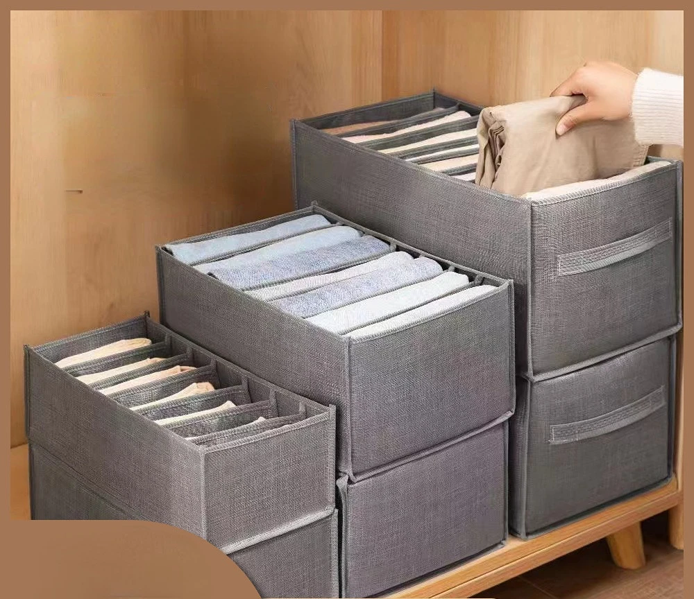 

1pc Jeans Compartment Storage Box White Closet Clothes Separation Box Stacking Shirts Pants Drawer Divider Storage Organizer