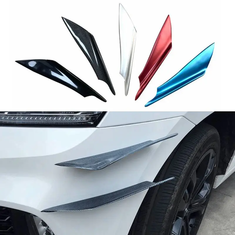 

4Pcs Universal Gloss Carbon Fiber Car Bumper Fin Canard Splitter Diffuser Spoiler Lip