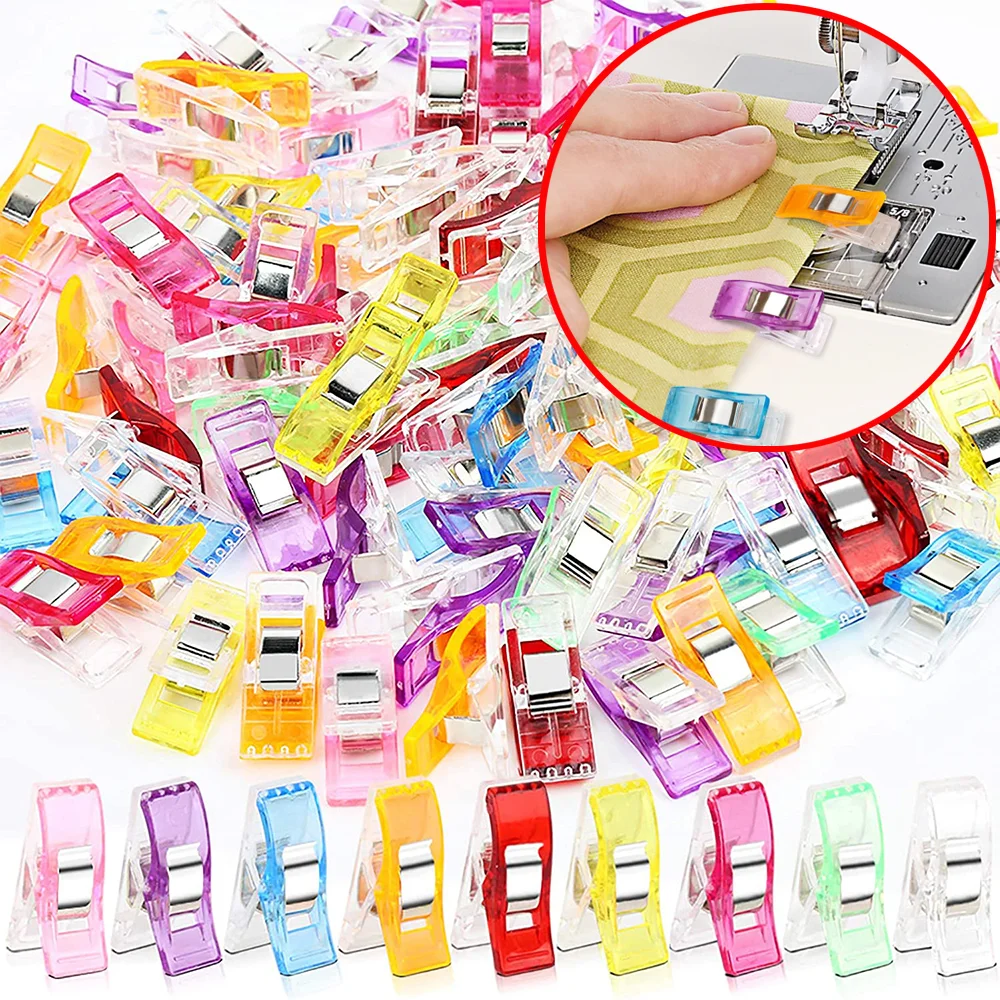 

50 Pcs Multipurpose Sewing Clips Colorful Plastic Clip Storage Positioning Patchwork Sewing Clip Safety Clips Sewing Accessories